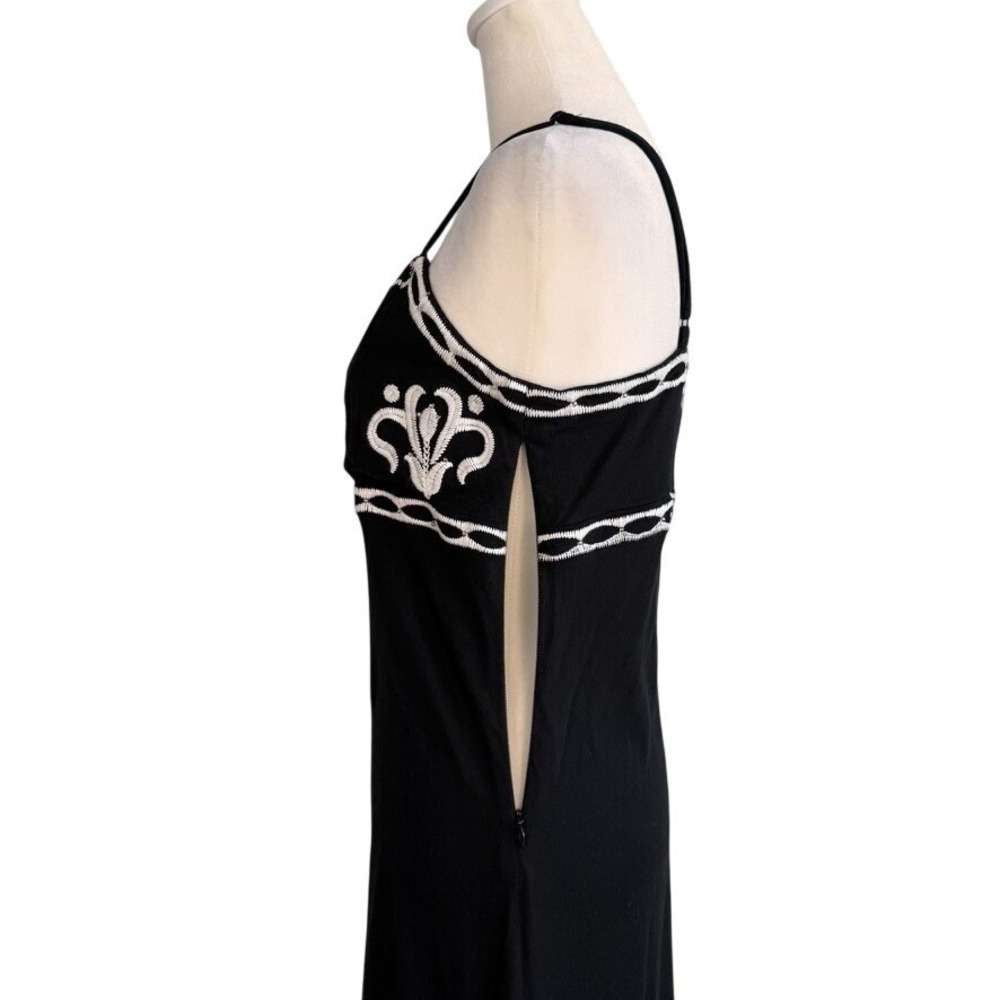 INC Intl Concepts Embroidered Boho Maxi Dress Large Resort Beaded Cotton Blend - Picture 7 of 8